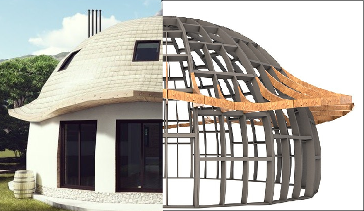 Купольный дом в разрезе